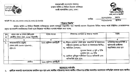 ফায়ার সার্ভিস ও সিভিল ডিফেন্স অধিদপ্তরের নতুন নিয়োগ বিজ্ঞপ্তি প্রকাশ