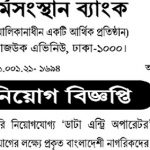 ১৭৭ পদে কর্মসংস্থান ব্যাংকের নতুন নিয়োগ বিজ্ঞপ্তি প্রকাশ