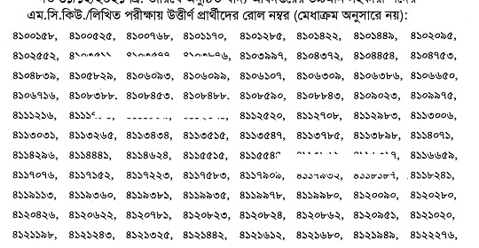 খাদ্য অধিদপ্তরের ৩ পদের এমসিকিউ/লিখিত পরীক্ষার ফলাফল প্রকাশ