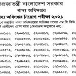 খাদ্য অধিদপ্তরের অডিটর পদ সহ বিভিন্ন পদের এমসিকিউ/লিখিত পরীক্ষার ফলাফল প্রকাশ