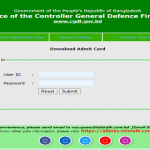 কন্ট্রোলার জেনারেল ডিফেন্স ফাইন্যান্স এর কার্যালয়ের কেন্দ্র তালিকা ও পরীক্ষার সময়সূচী প্রকাশ