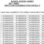 বাংলাদেশ আর্মি (৮৯ তম বিএমএ) এর পরীক্ষার ফলাফল প্রকাশ