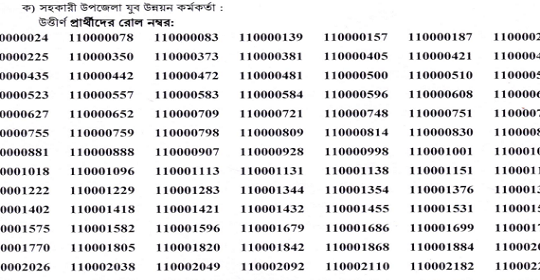 যুব উন্নয়ন অধিদপ্তরের MCQ পরীক্ষার ফলাফল প্রকাশ